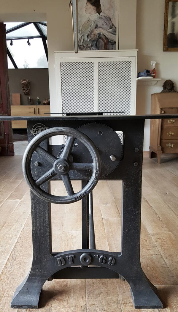 Industrieel gietijzeren onderstel tafel - hoogte verstelbaar - DT03-LOS