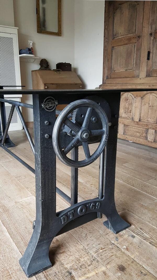 Industrieel gietijzeren onderstel tafel - hoogte verstelbaar - DT03-LOS