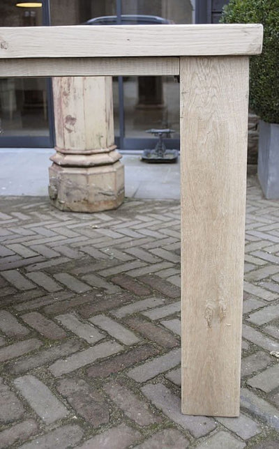 Eikenhouten eettafel met blokpoten - G006