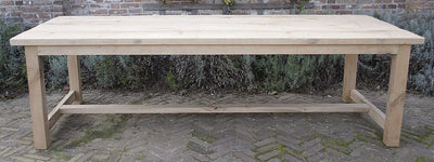 Eiken kloostertafel van rustieke planken - Op maat - G016