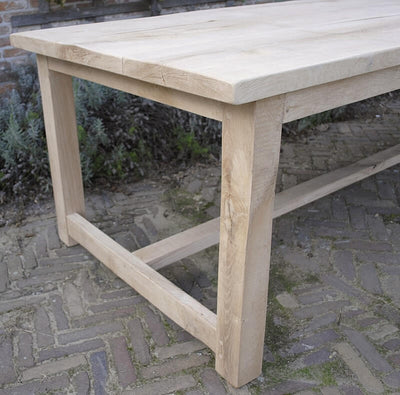 Eiken kloostertafel van rustieke planken - Op maat - G016