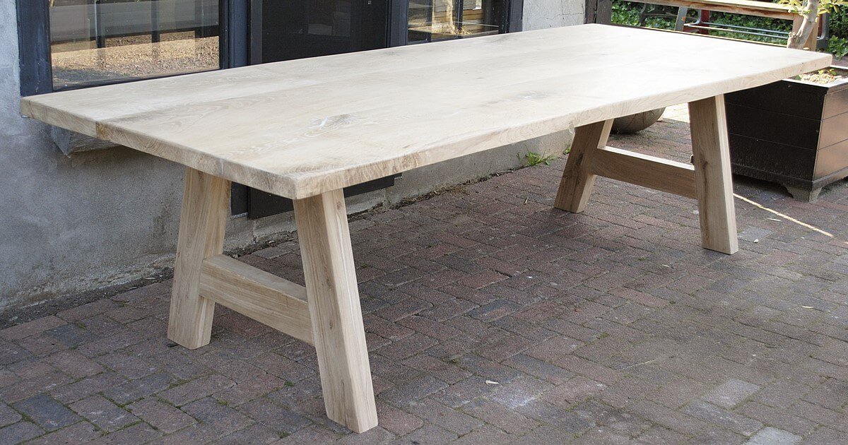 Scandinavische eettafel van rustiek eikenhout - G019