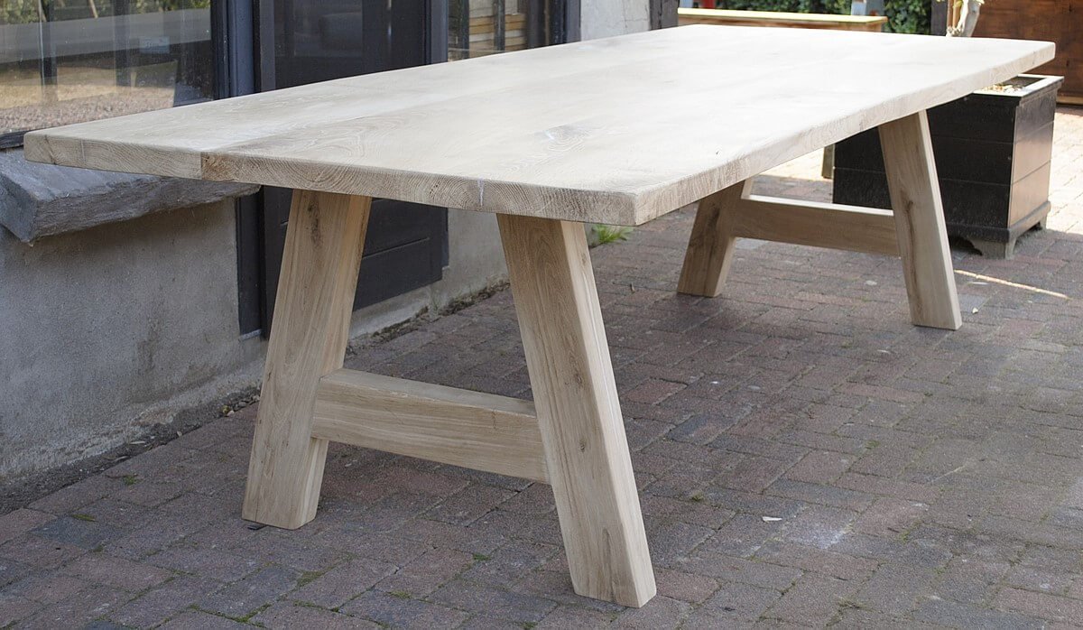 Scandinavische eettafel van rustiek eikenhout - G019